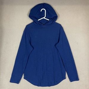 Goodlife Hoodie Adult Large Blue Sweatshirt Curved Hem Long Sleeve Mens